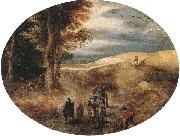 unknow artist A Hilly landscape with a Horse-Drawn cart and other Spain oil painting artist